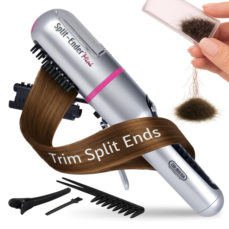Split ender Split-Ender Mini - The Original Cordless Split End Hair Trimmer Automatic 3 AAA Battery Home Care Clipper 2-in-1 for Dry Damaged Splitting Broken Brittle Straight Curly Frizzy Beauty Styling - Pink - Image 1